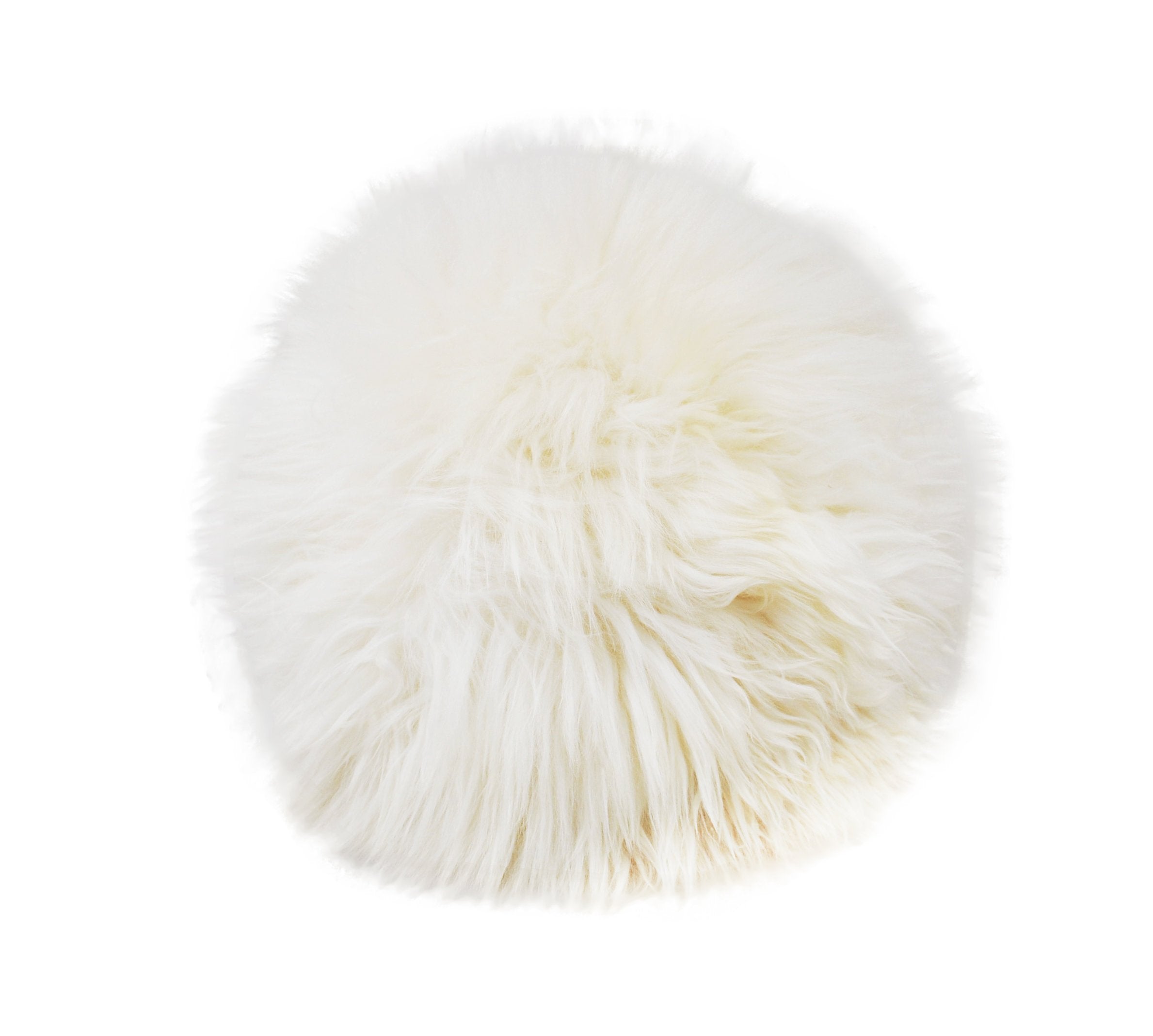 Round Furry Pillow - cream