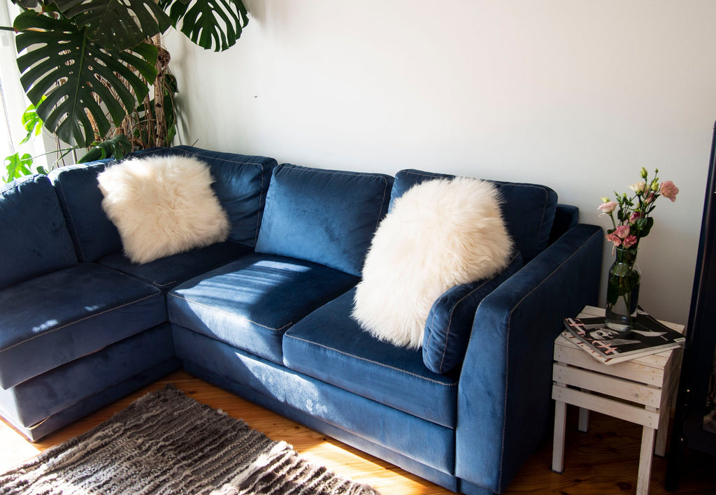 Round Furry Pillow - cream